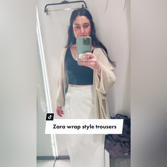 ZARA 100% Cotton Wrap Pants - Picture 9 of 13